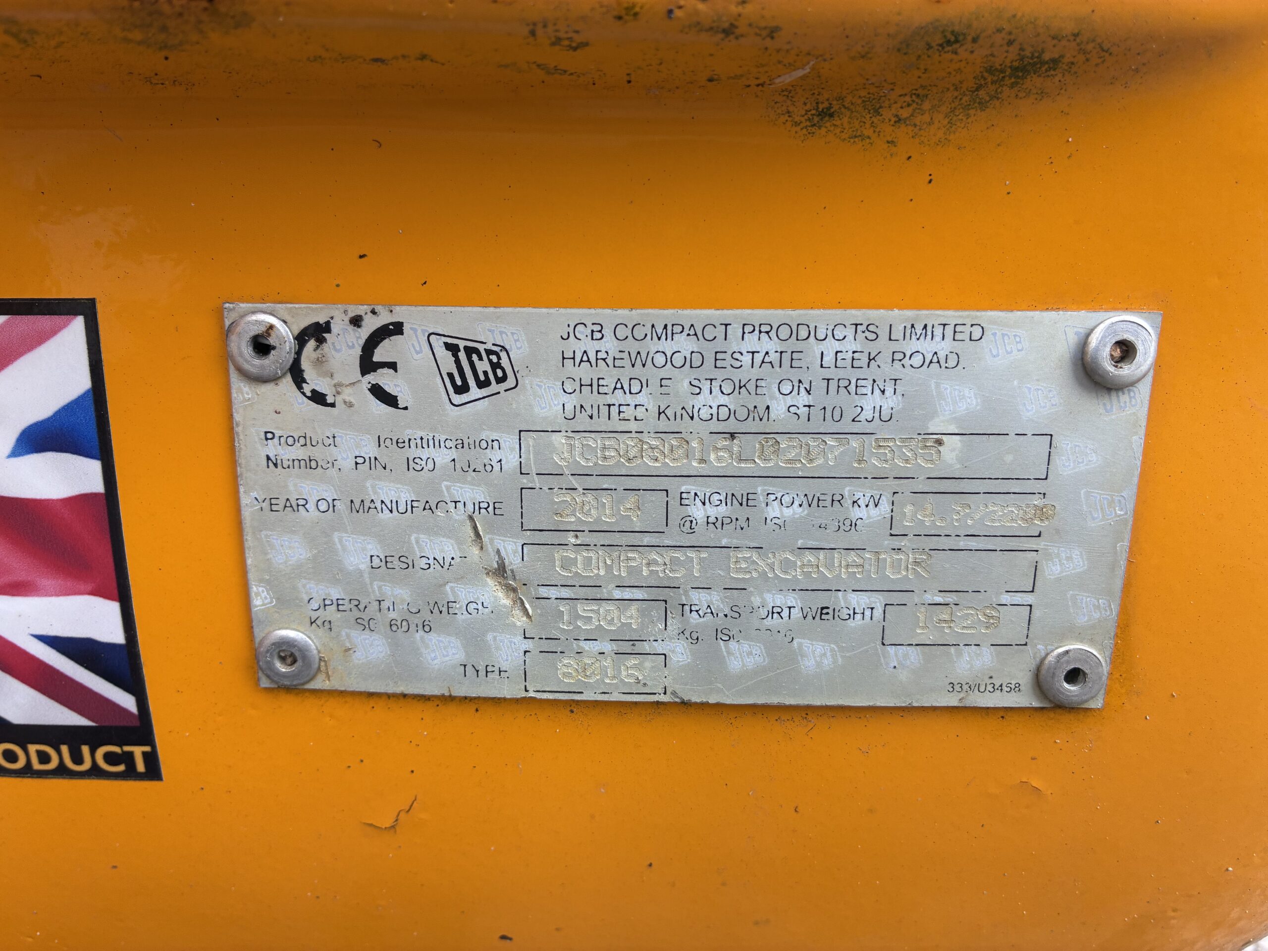 Mini pelle JCB 8016 (E148) – Image 10